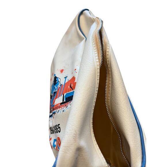 Vintage Vinyl New York World’s Fair Zippered Tote Bag 1964-65 White Blue Red - Picture 4 of 8